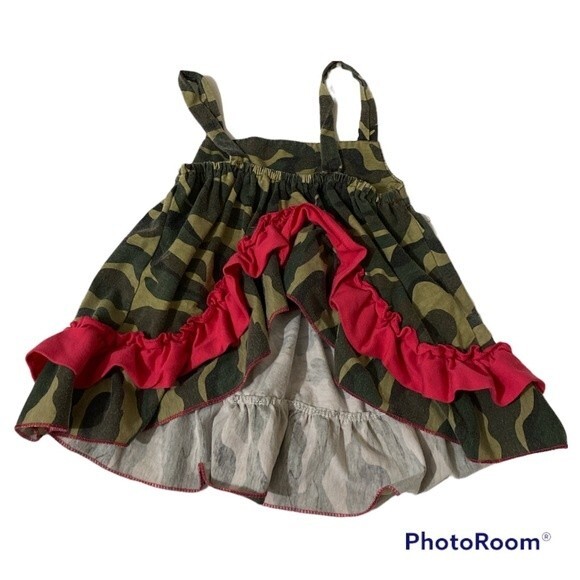 Toddler's Camo Stretch Tiered Dress Tunic Diaper Cover Short Set Size L 18 mo - Picture 3 of 5